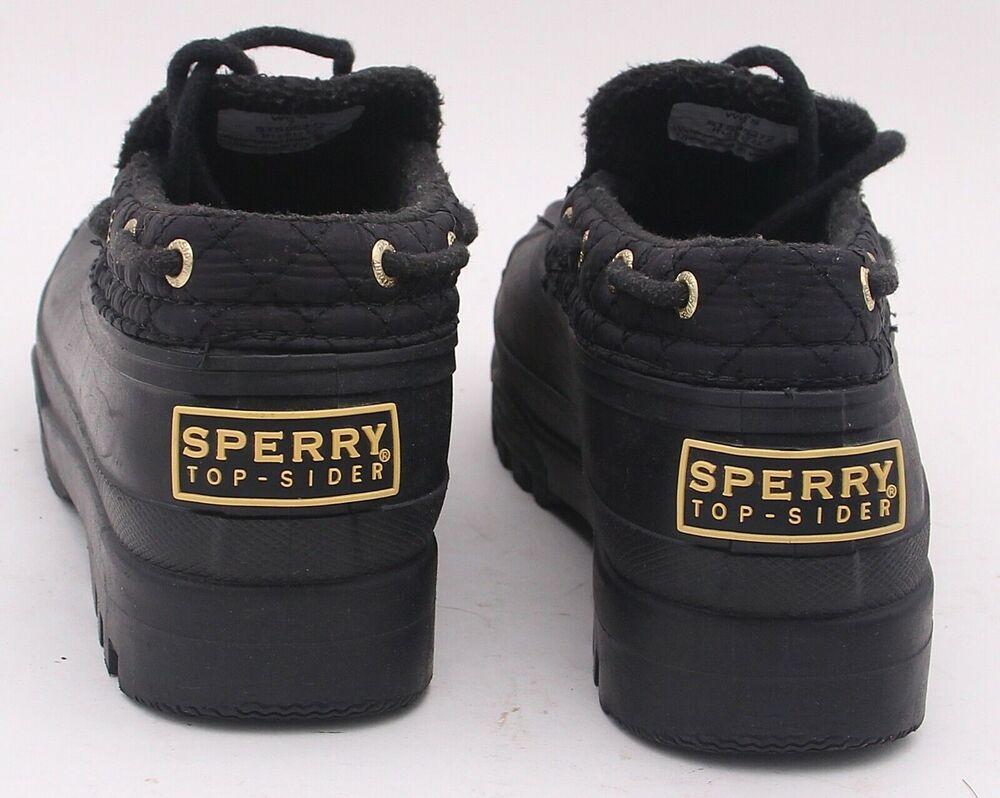 Sperry Top-Sider Women's Size 7 Black Quilted Rain Duck Shoe Boots Mocs STS95272 - Picture 5 of 11